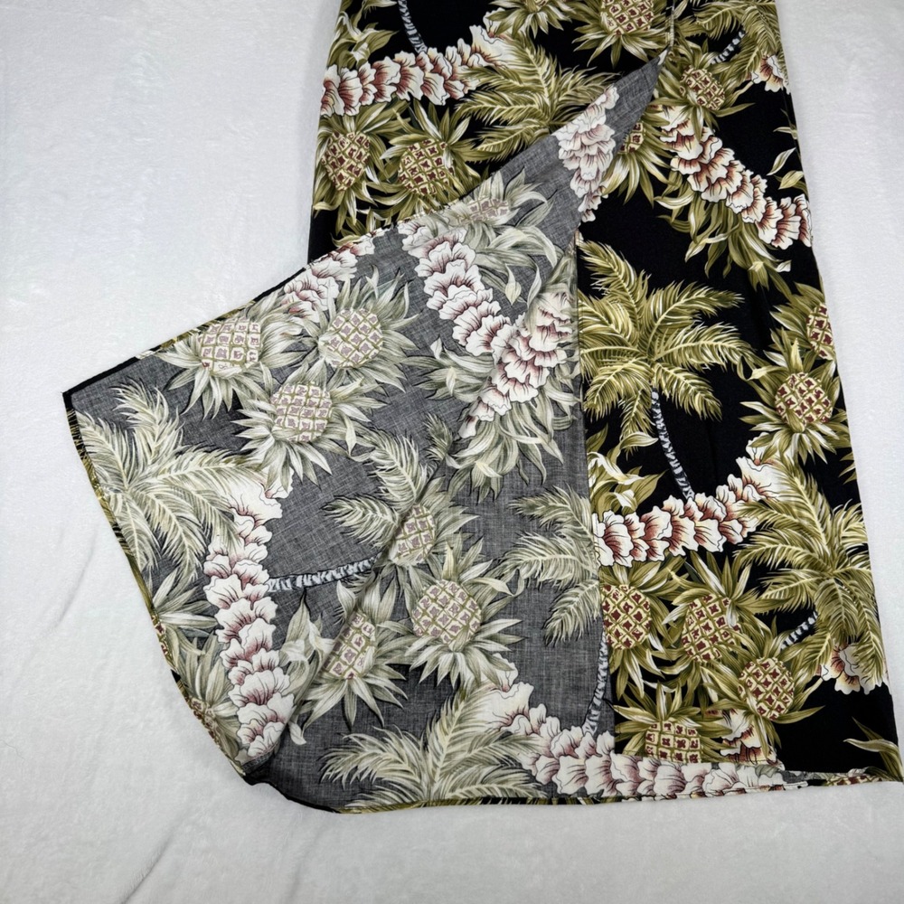 Hilo Hattie Maxi Skirt Womens Medium Black‎ Tropical Pineapple Hawaii VTG 180 - Picture 8 of 8
